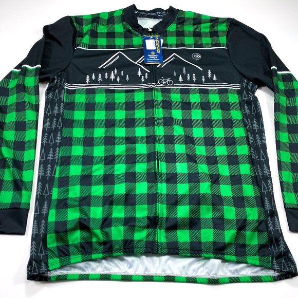 Aero Tech Long Sleeve Sprint Jersey Lumberjack Brushed Fleece Cycling Jersey NEW - Picture 1 of 5
